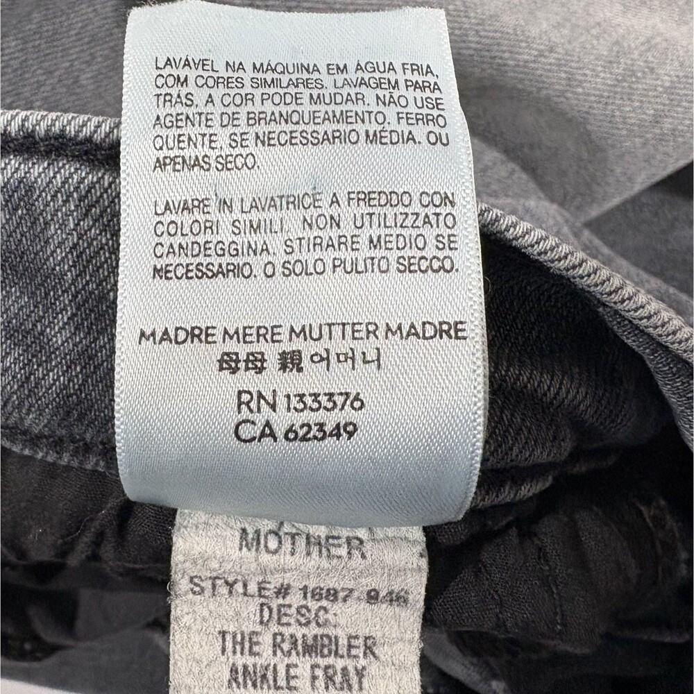 Mother The Rambler Ankle Fray Straight Jeans Hitting Pavement HR Wide Leg Sz 26 - Picture 16 of 16